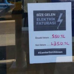 Faturaları camlara asan esnafa gözdağı