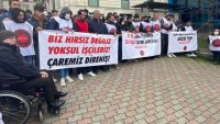 İşten atılan Migros işçileri TÜSİAD önünde Tuncay Özilhan'a seslendi