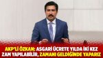 AKP'li Özkan: Asgari ücrete yılda iki kez zam yapılabilir, zamanı geldiğinde yaparız